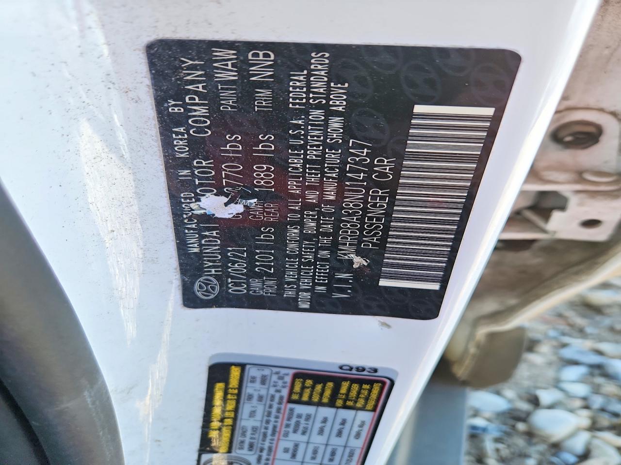 2022 Hyundai Venue VIN KMHRB8A38NU147347 photo 12