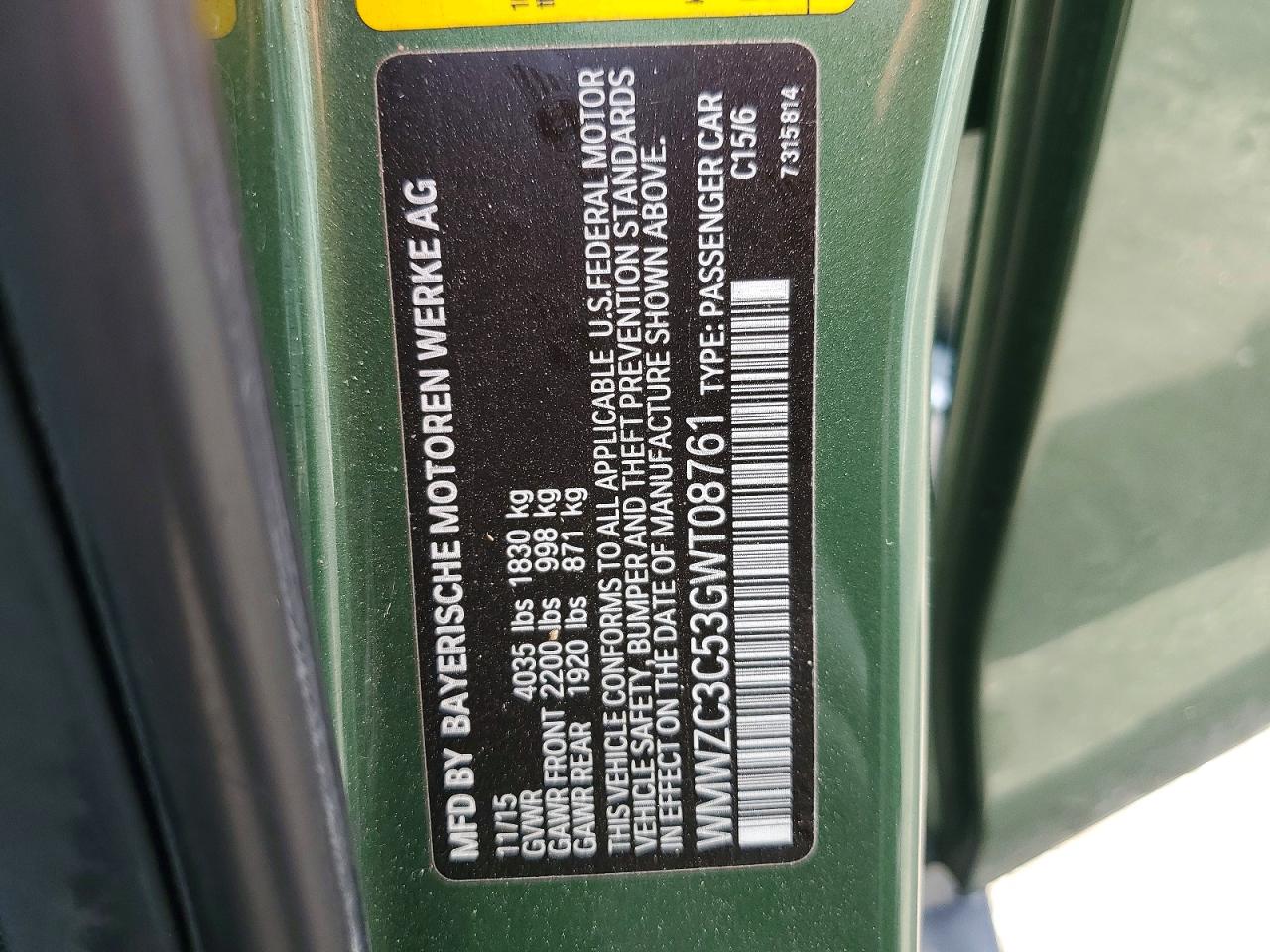 2016 MINI Cooper VIN WMWZC3C53GWT08761 photo 12