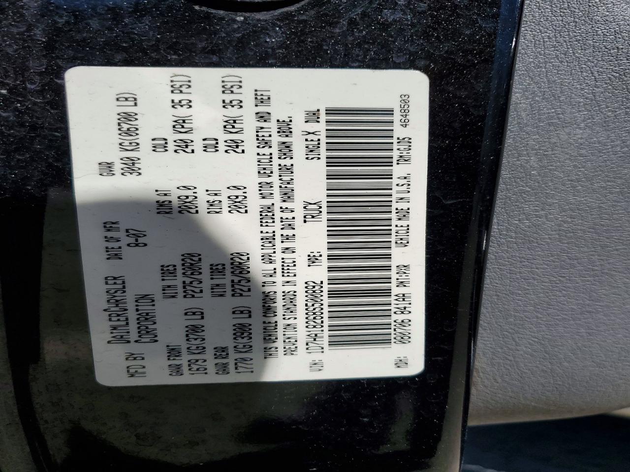 2008 Dodge Ram 1500 VIN 1D7HA18268S500892 photo 12