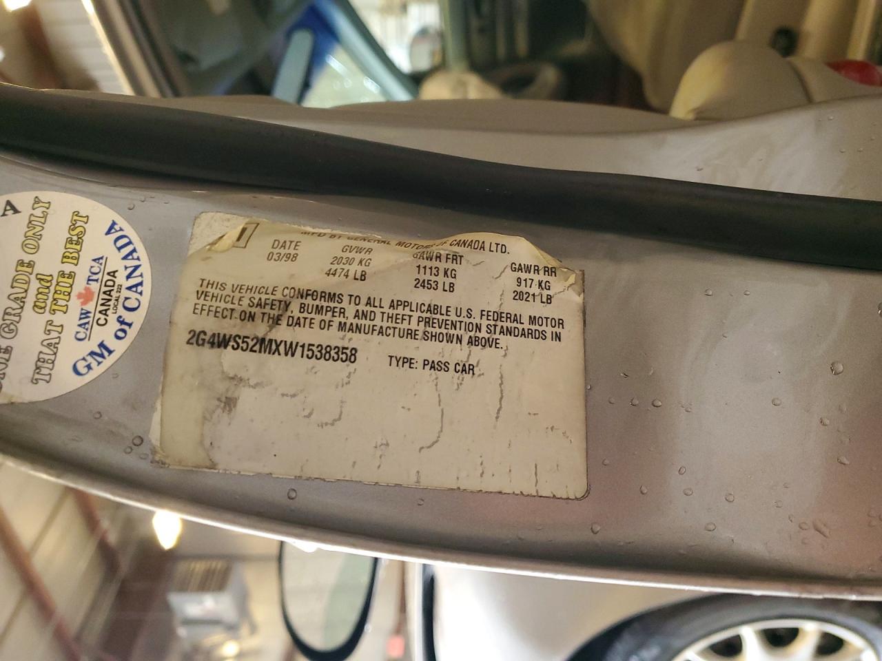 1998 Buick Century VIN 2G4WS52MXW1538358 photo 12