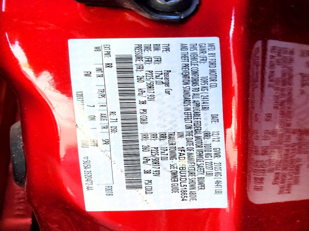 2013 FORD Cmax VIN 1FADP5BUXDL518654 photo 12