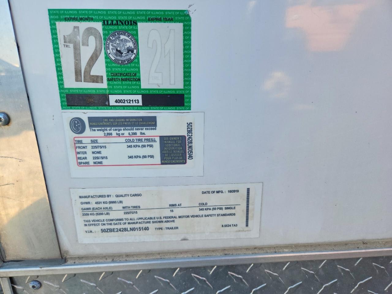 2020 QUALITY Unknown VIN 50ZBE2428LN015140 photo 10
