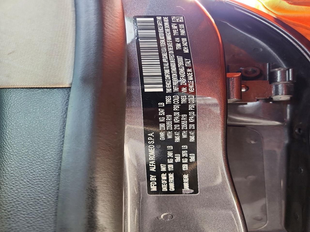 2018 Alfa Stelvio VIN ZASFAKBN6J7B60007 photo 12