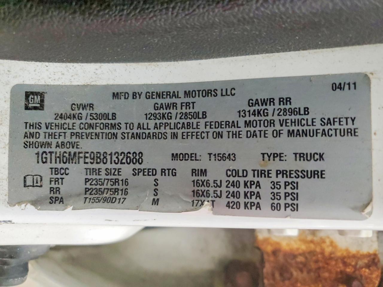 2011 GMC Canyon VIN 1GTH6MFE9B8132688 photo 12