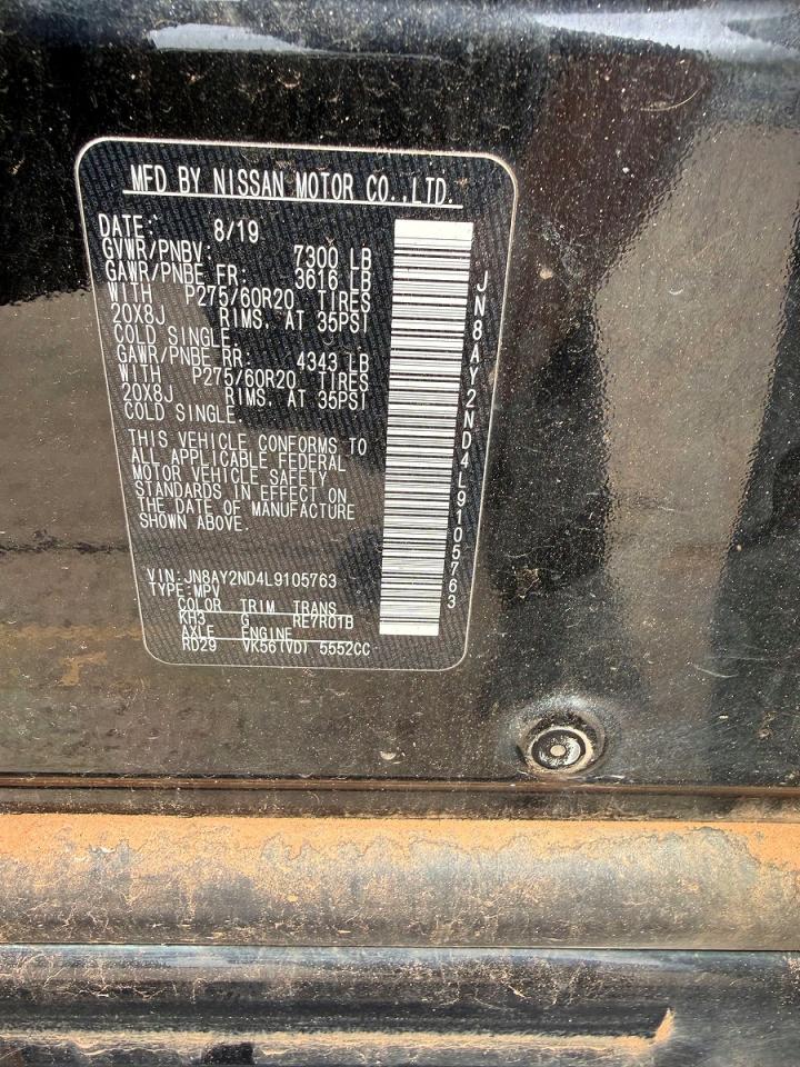 2020 Nissan Armada VIN JN8AY2ND4L9105763 photo 10
