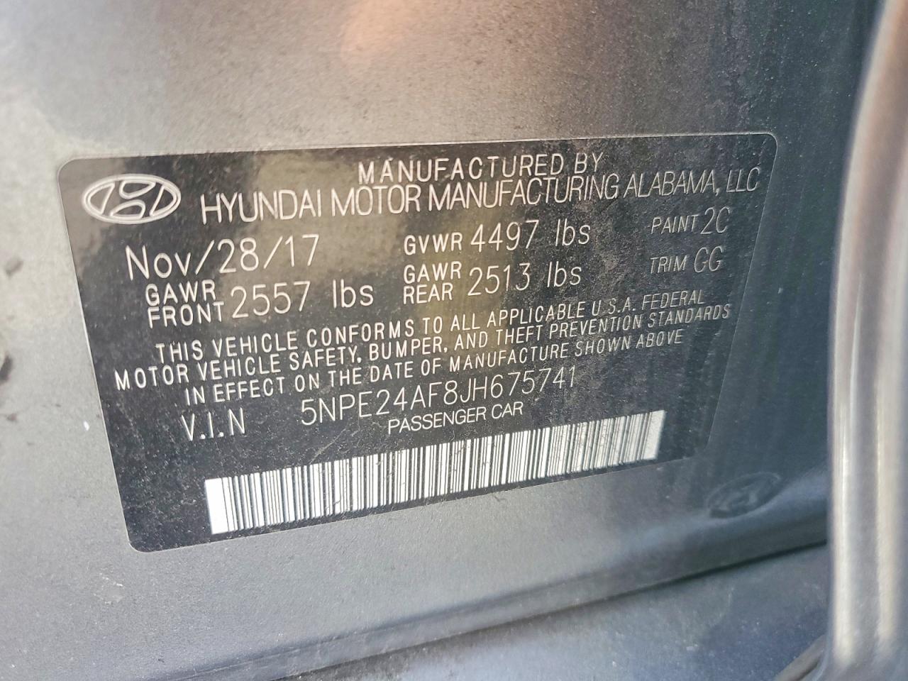 2018 Hyundai Sonata VIN 5NPE24AF8JH675741 photo 12