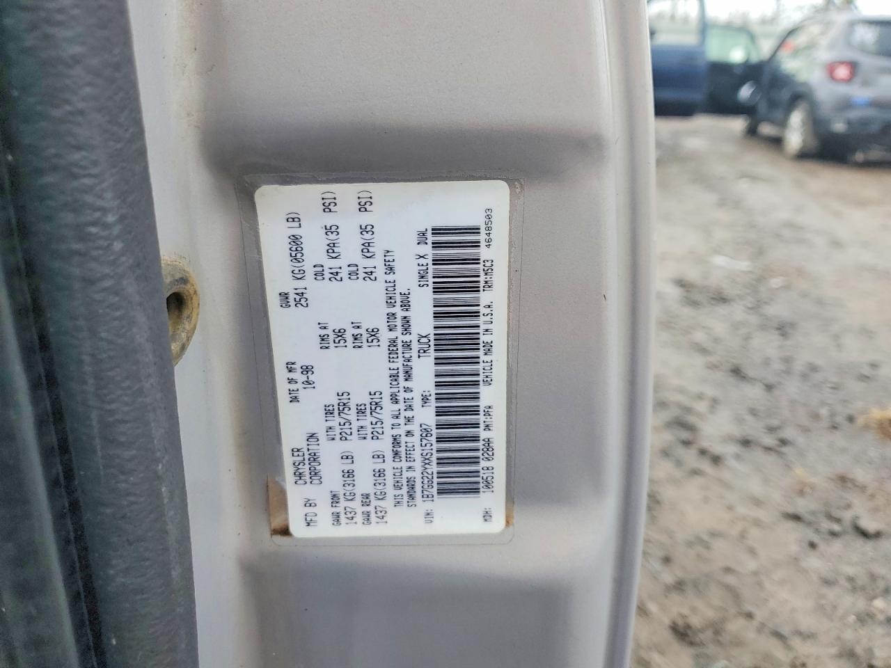 1999 Dodge Dakota VIN 1B7GG22YXXS157607 photo 12