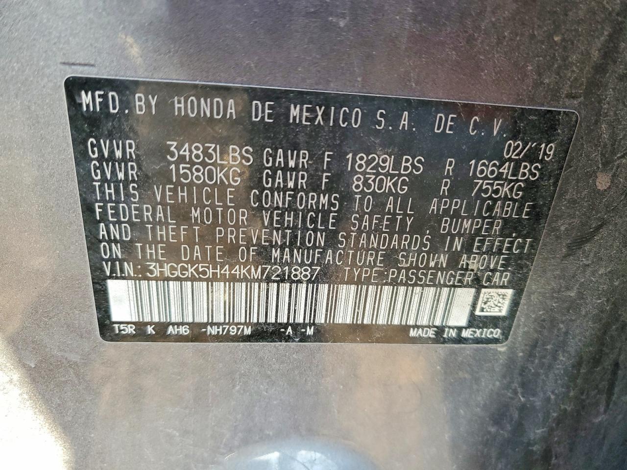 2019 Honda Fit VIN 3HGGK5H44KM721887 photo 12