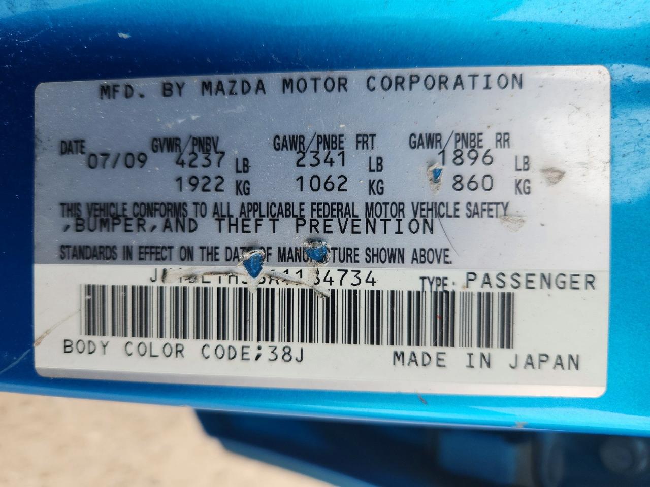 2010 Mazda All other VIN JM1BL1H38A1184734 photo 12