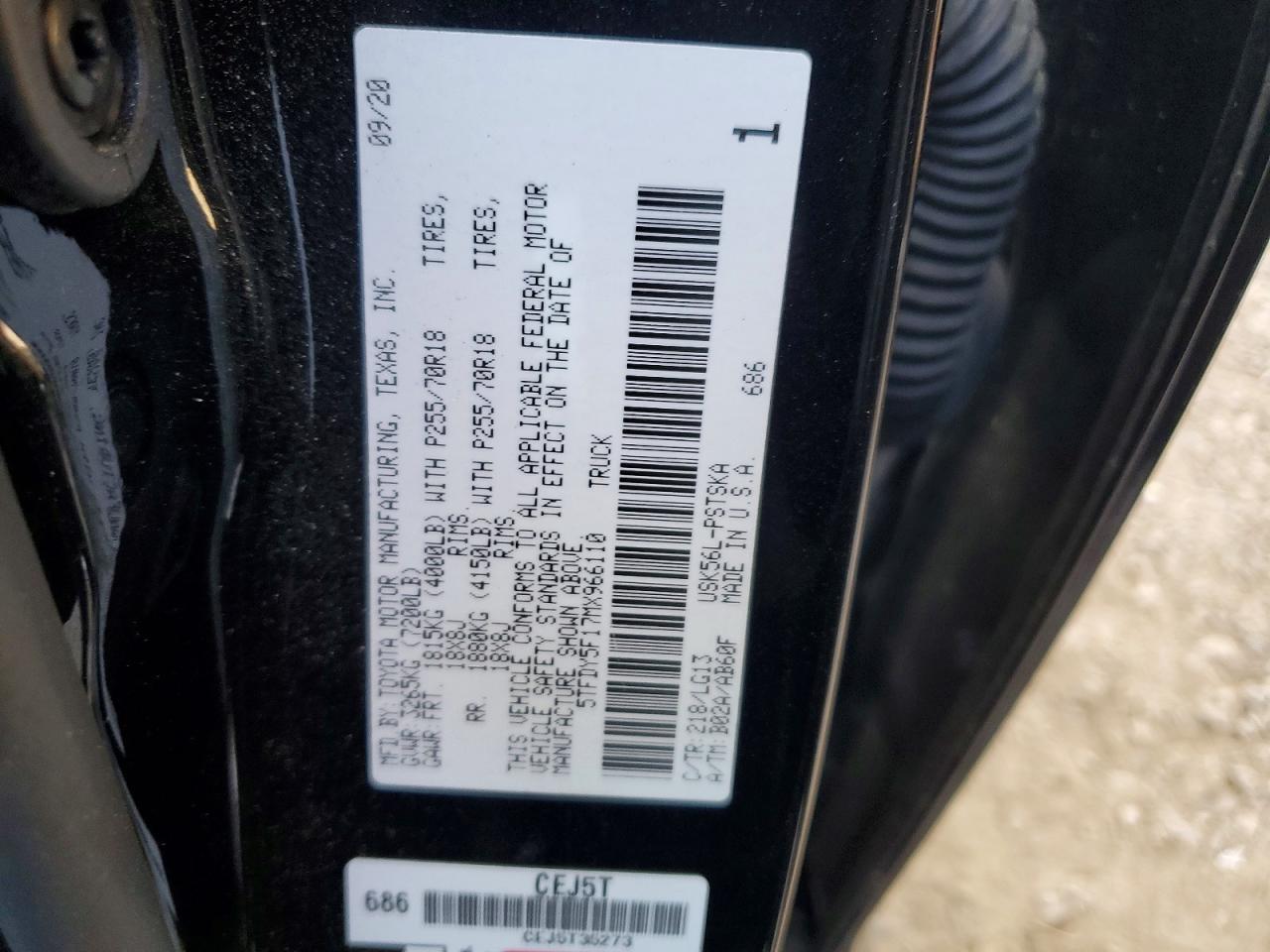 2021 TOYOTA Tundra VIN 5TFDY5F17MX966110 photo 12