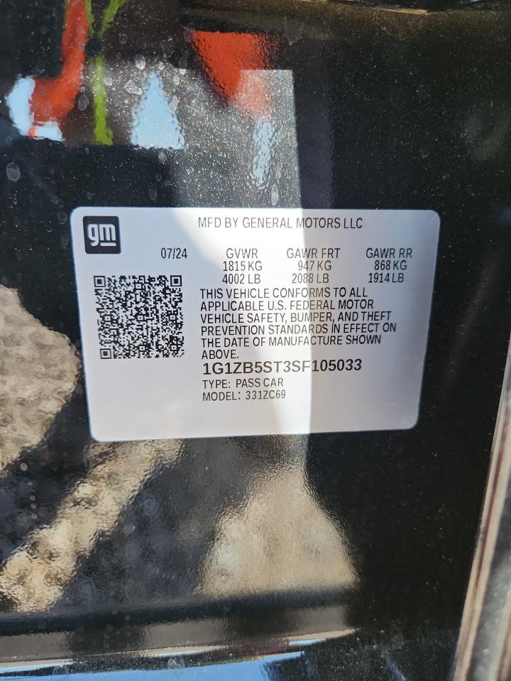 2025 Chevrolet Malibu VIN 1G1ZB5ST3SF105033 photo 12