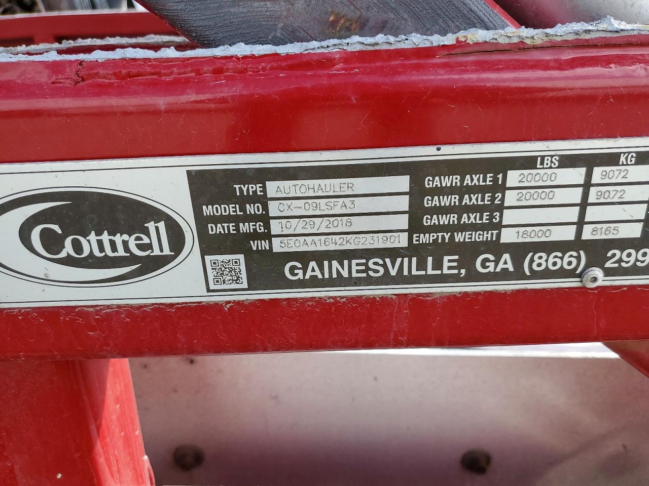 2019 COTTRELL Trailer VIN 5E0AA1642KG231901 photo 10