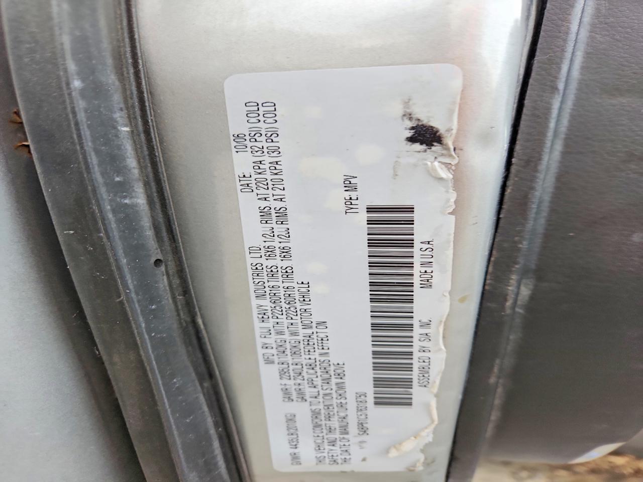 2007 SUBARU Outback VIN 4S4BP61C576318750 photo 12