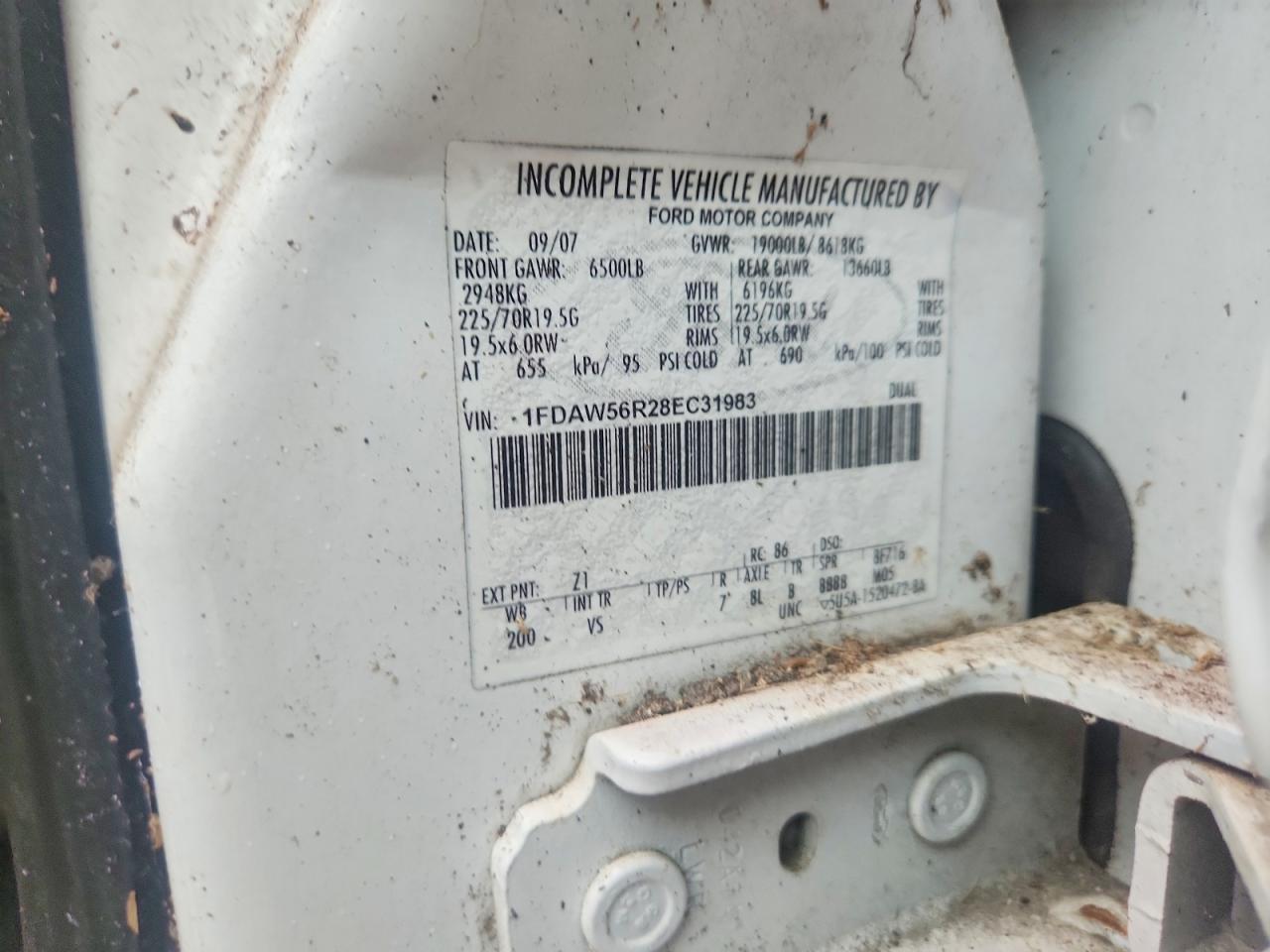 2008 Ford F550 VIN 1FDAW56R28EC31983 photo 12