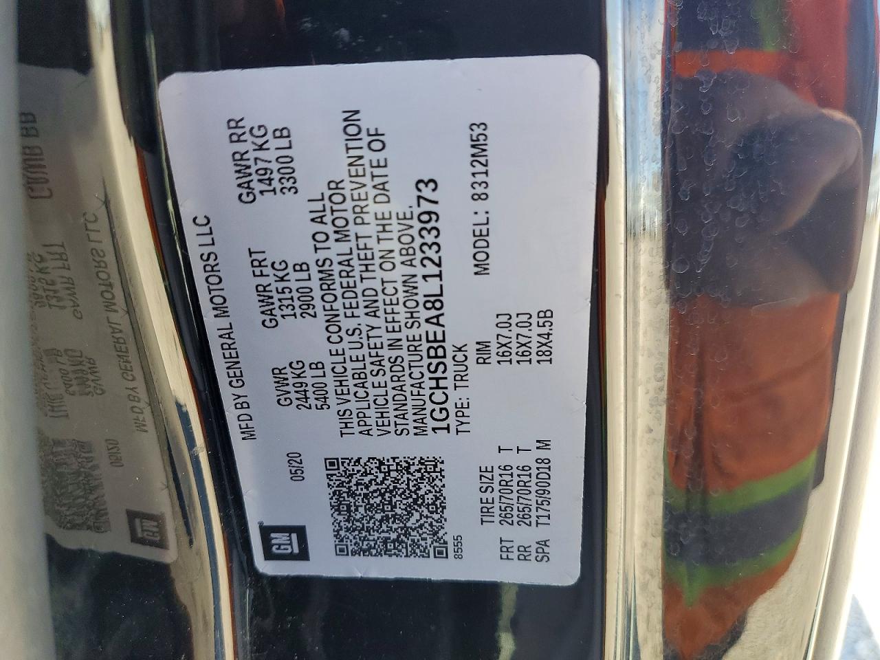 2020 CHEV Colorado VIN 1GCHSBEA8L1233973 photo 12