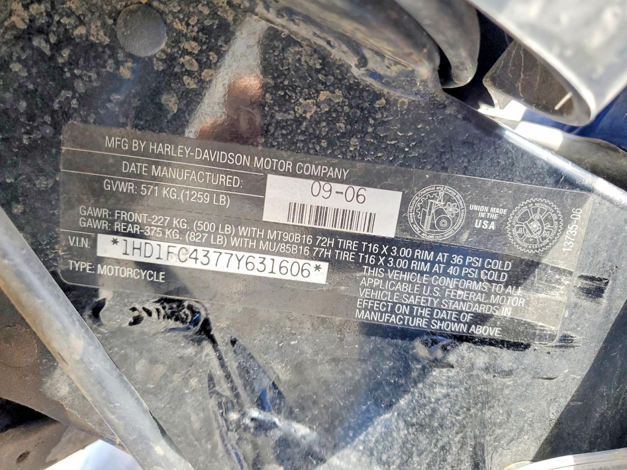 2007 HARLEY Fl VIN 1HD1FC4377Y631606 photo 8