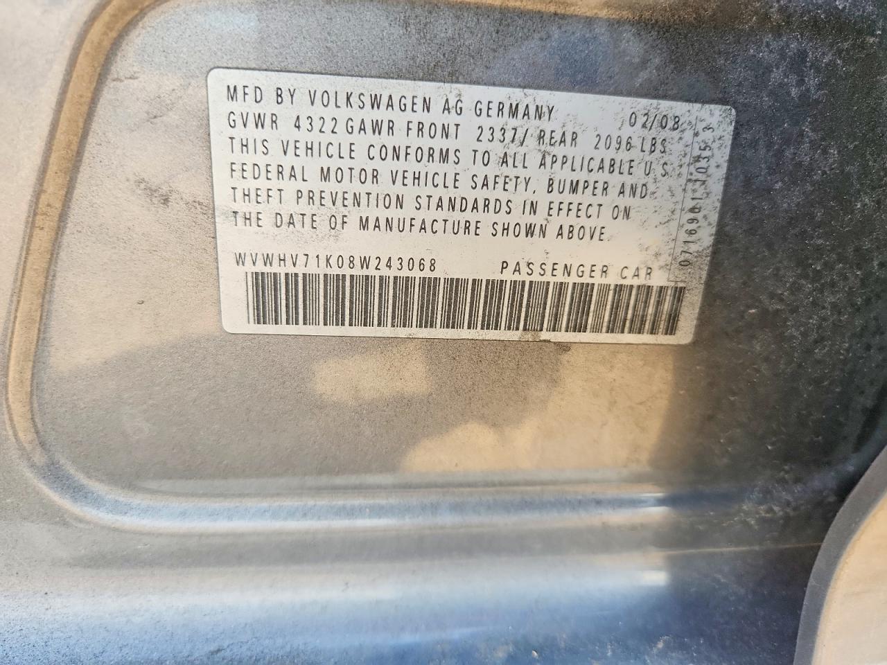 2008 VOLKSWAGEN Gti VIN WVWHV71K08W243068 photo 12