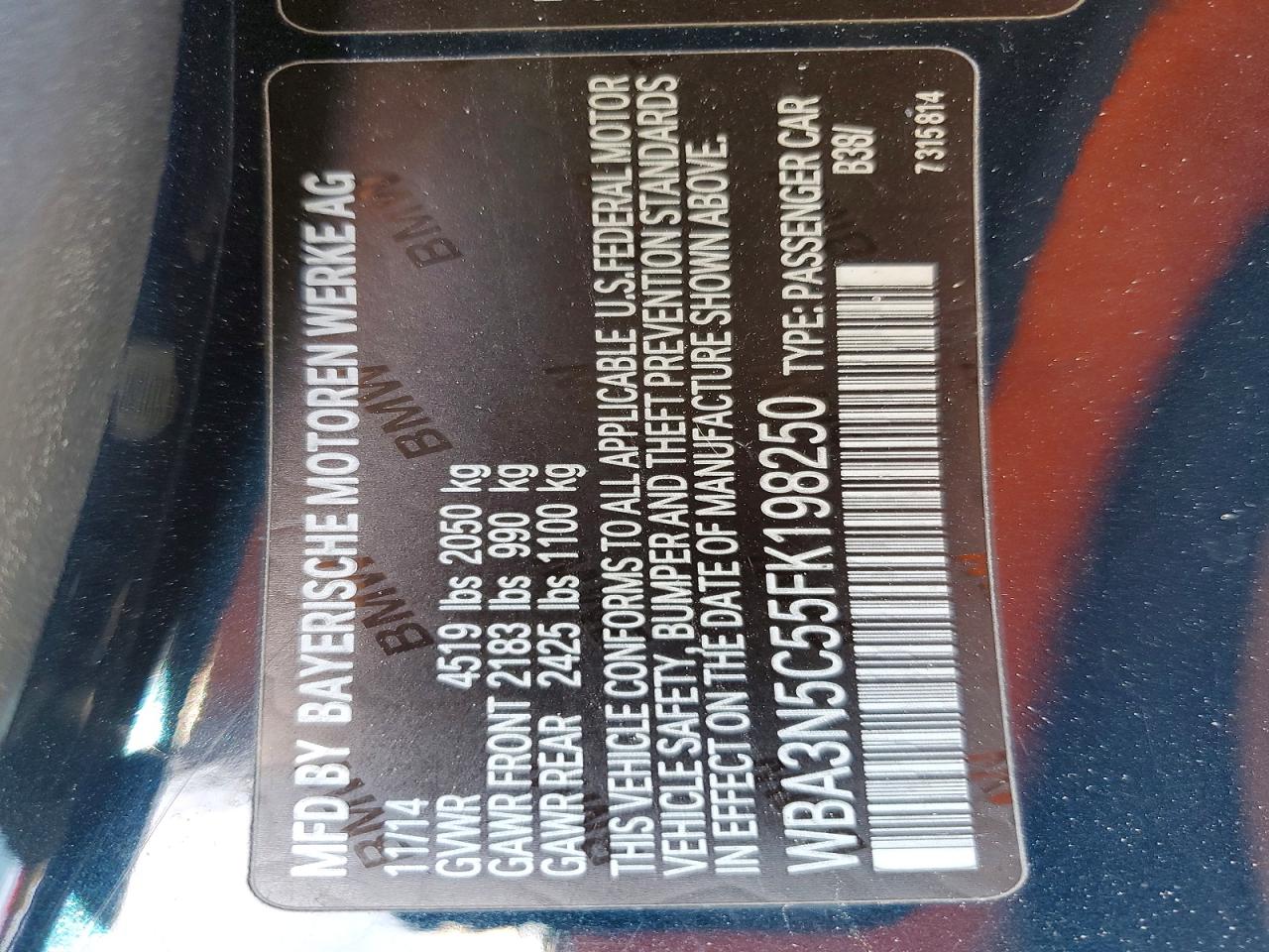 2015 BMW 4 series VIN WBA3N5C55FK198250 photo 12
