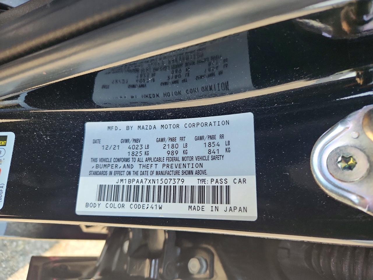 2022 Mazda 3 VIN JM1BPAA7XN1507379 photo 12