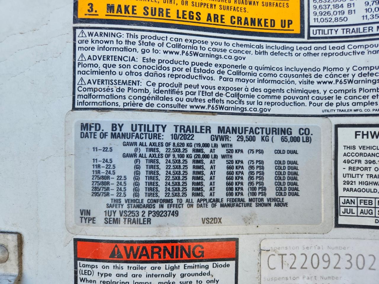 2023 UTILITY TRAILER MANUFACTURE UTILITY TR - TRAILER VIN 1UYVS2532P3923749 photo 10