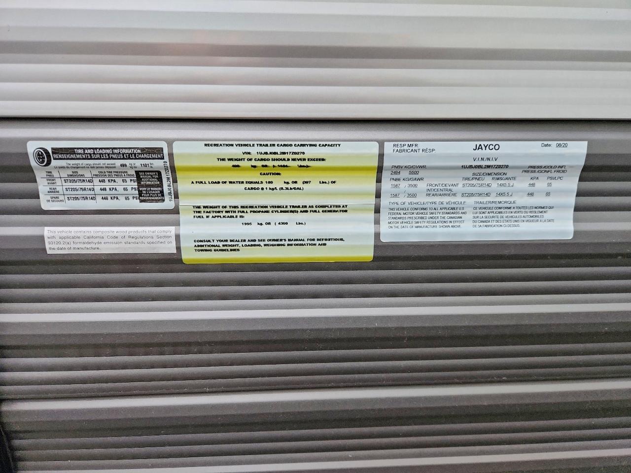 2021 JAYCO All models VIN 1UJBJ0BL2M17Z0270 photo 10