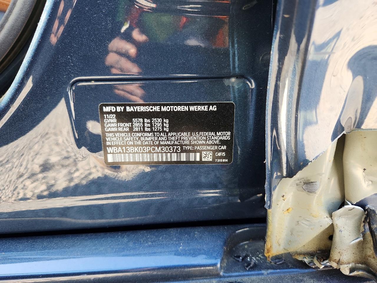 2023 BMW M5 VIN WBA13BK03PCM30373 photo 12