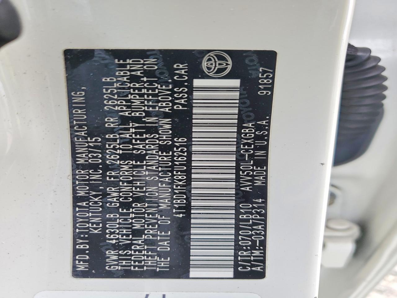 2015 Toyota Camry sola VIN 4T1BD1FK8FU162516 photo 12