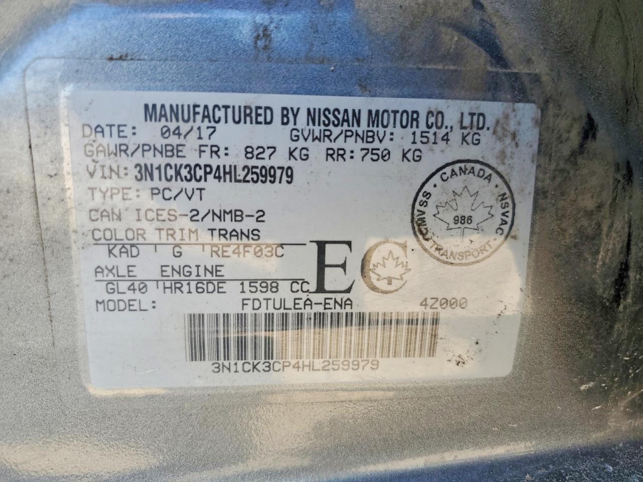 2017 NISS Micra VIN 3N1CK3CP4HL259979 photo 12