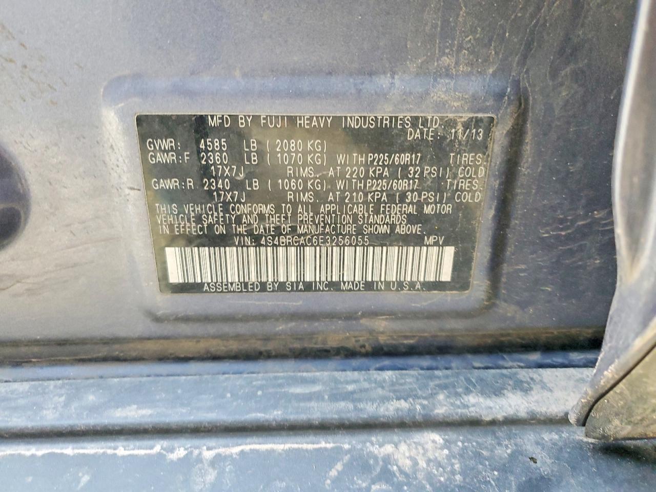 2014 SUBARU Outback VIN 4S4BRCAC6E3256055 photo 12