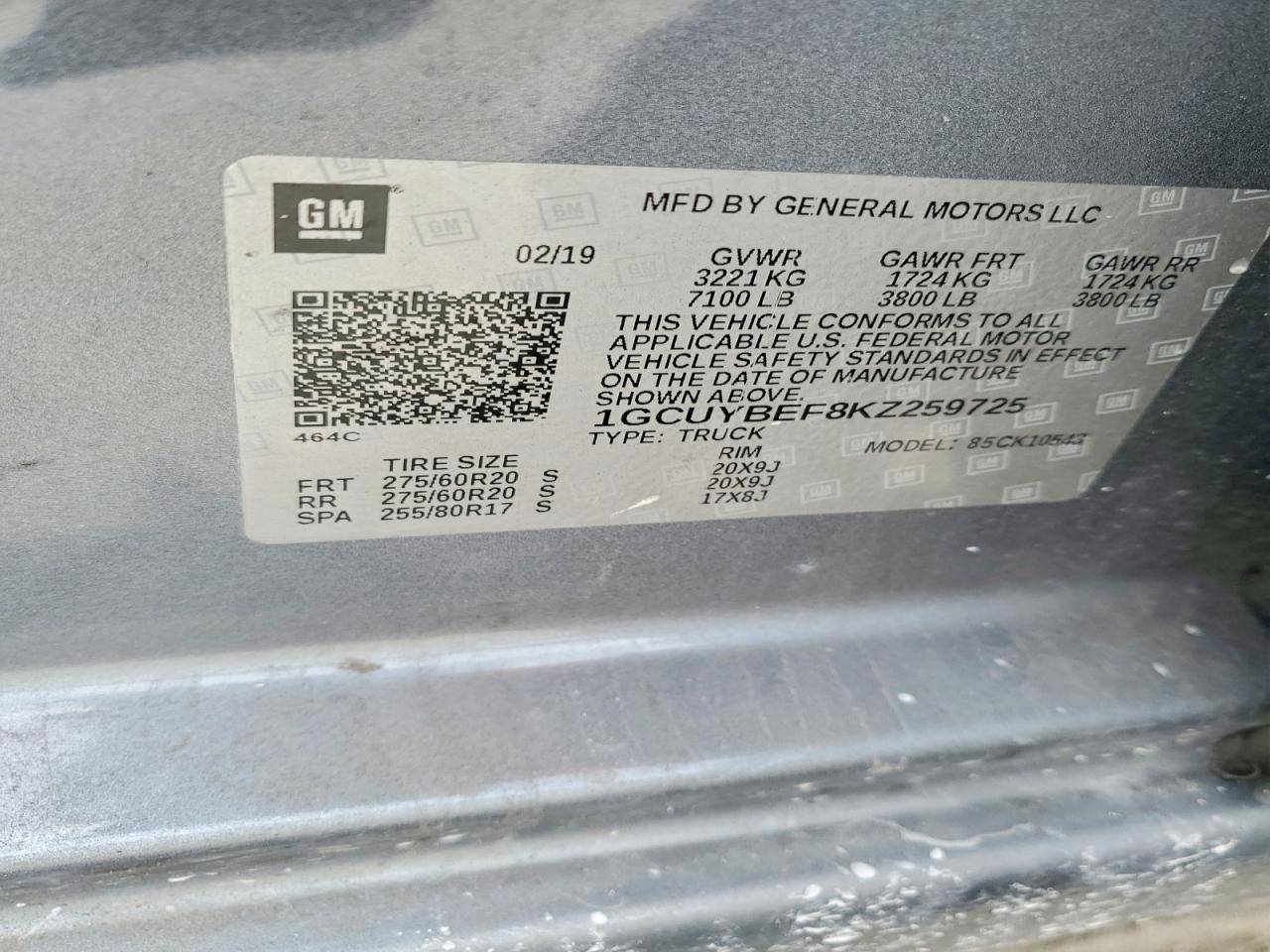 2019 Chevrolet All models VIN 1GCUYBEF8KZ259725 photo 12