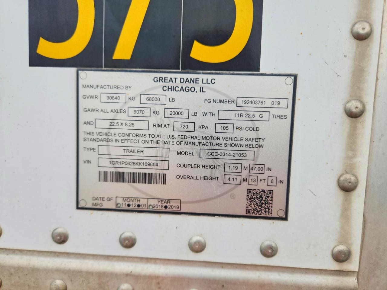 2019 GREAT Trailers VIN 1GR1P0628KK169804 photo 10