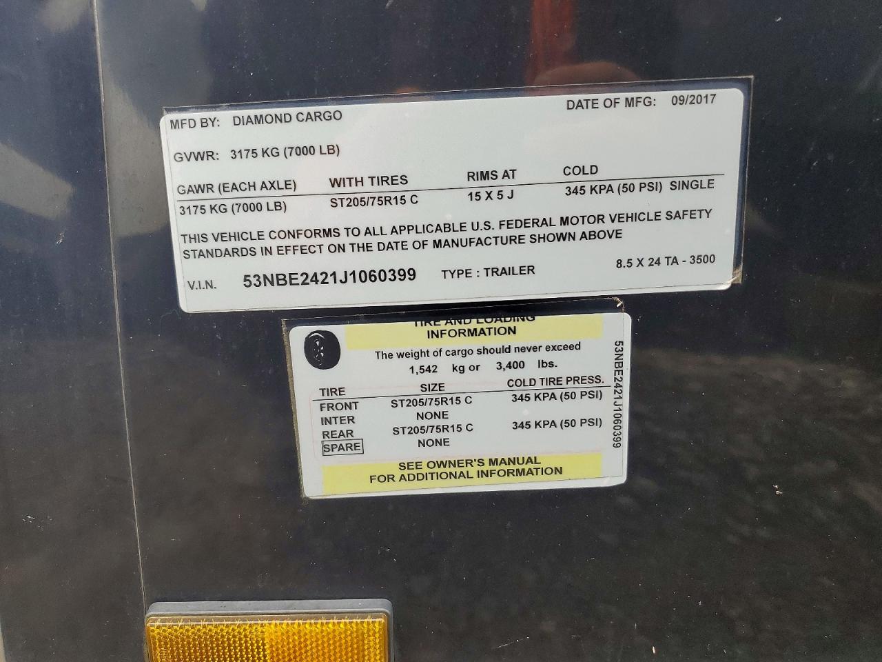 2018 DIAMOND Unknown VIN 53NBE2421J1060399 photo 10
