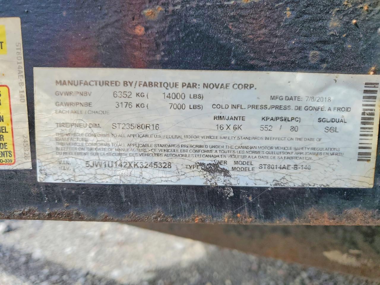 2019 SURE Unknown VIN 5JW1U142XK3245328 photo 10