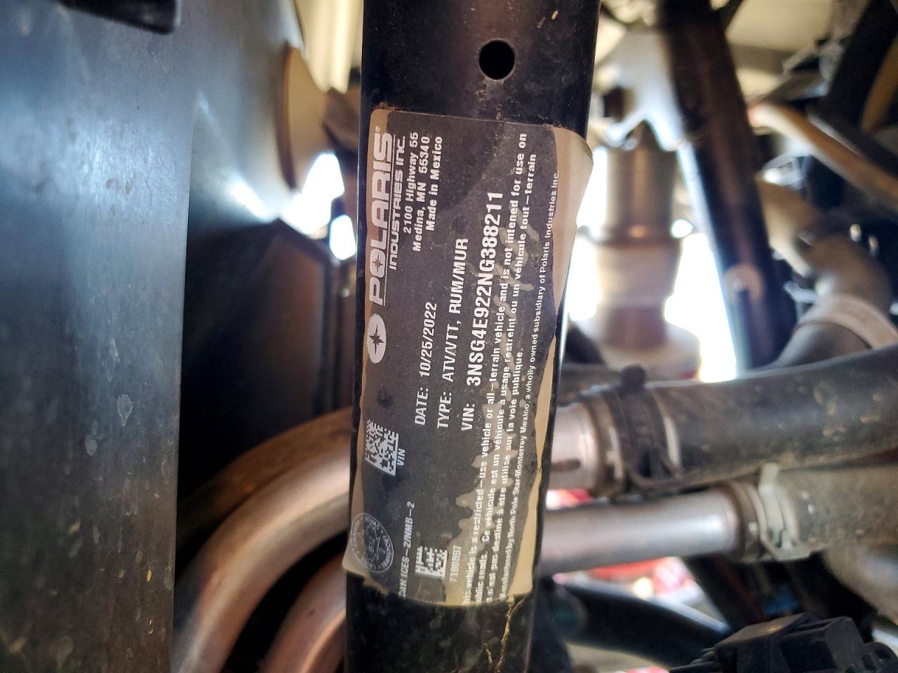 2022 Polaris Sidebyside VIN 3NSG4E922NG388211 photo 10