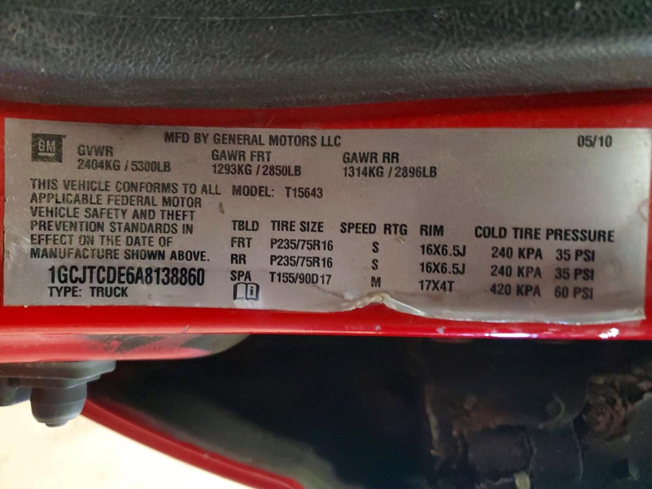 2010 Chevrolet Colorado VIN 1GCJTCDE6A8138860 photo 12