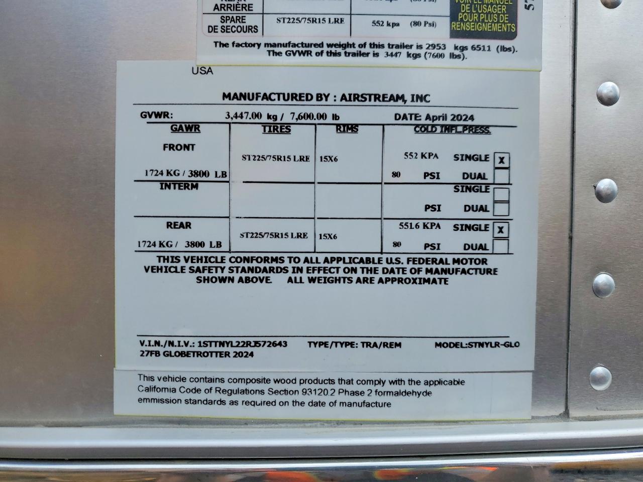 2024 AIRSTREAM Trailer VIN 1STTNYL22RJ572643 photo 10