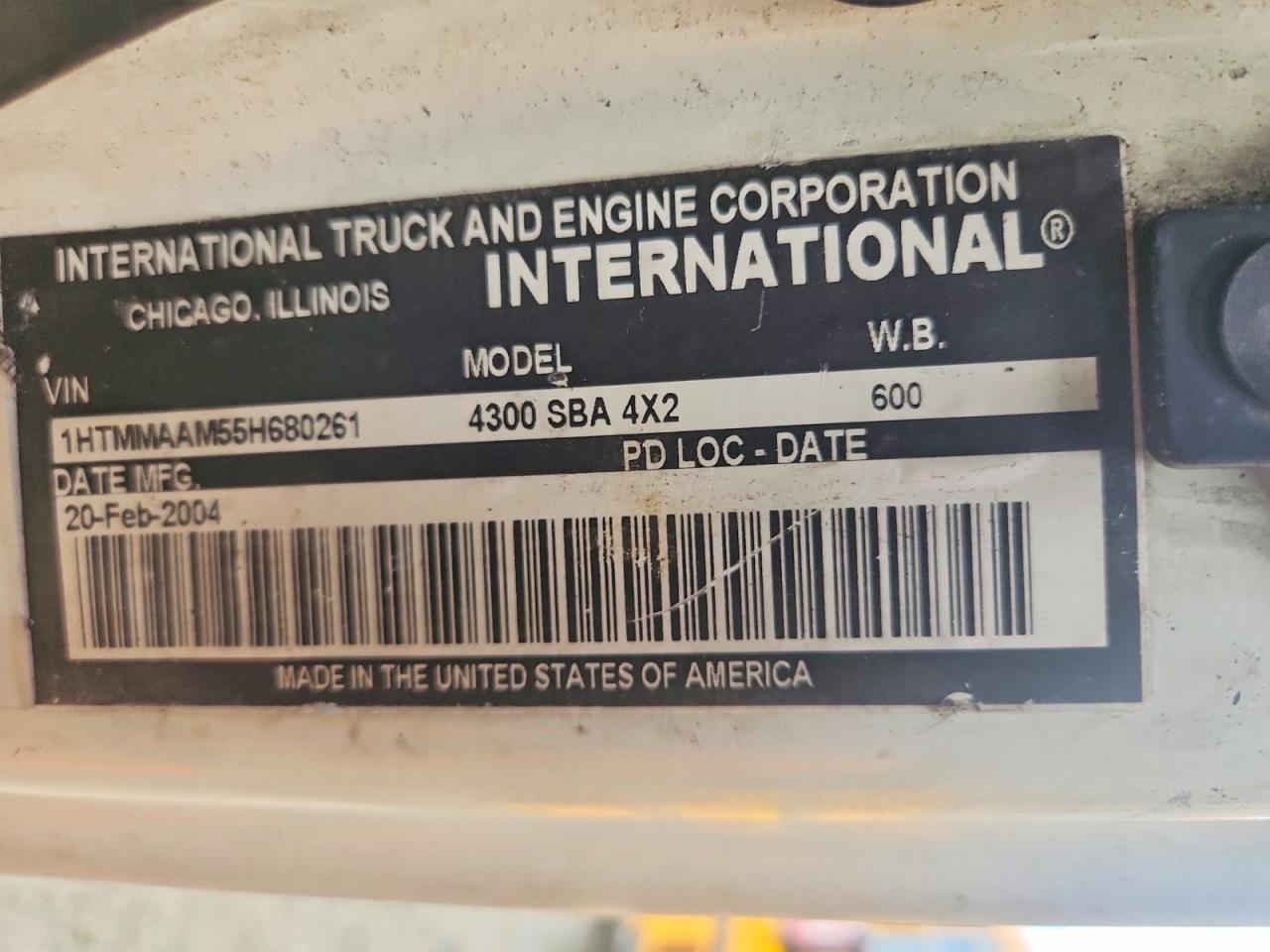 2005 International 4000 serie VIN 1HTMMAAM55H680261 photo 12