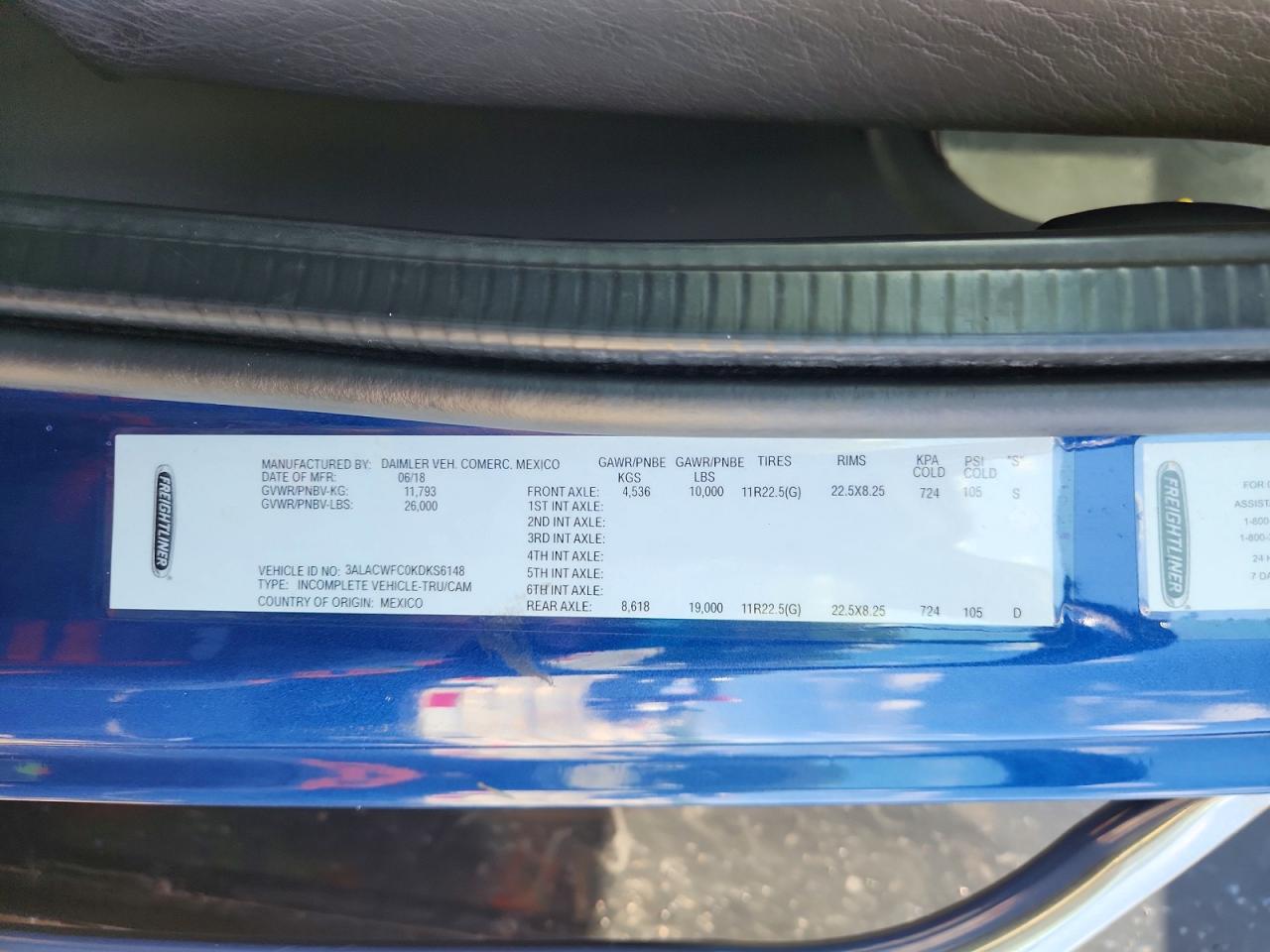 2019 FREIGHTLINER All other VIN 3ALACWFC0KDKS6148 photo 10