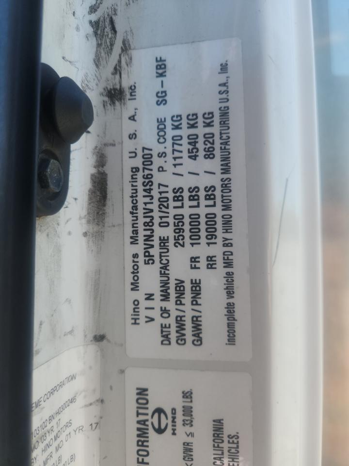 2018 HINO All other VIN 5PVNJ8JV1J4S67007 photo 10