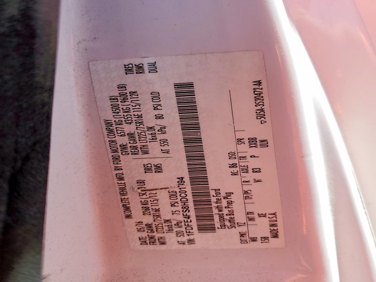 2017 Ford Econoline VIN 1FDFE4FS8HDC01494 photo 12