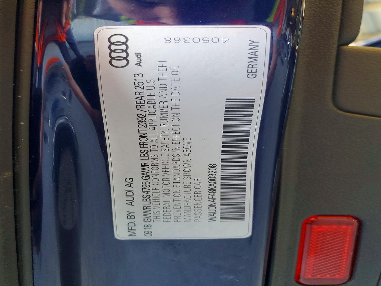 2019 Audi A4 VIN WAUDNAF48KA003208 photo 12