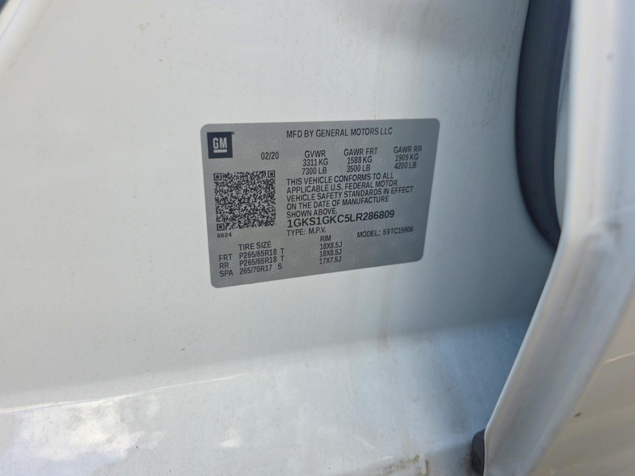 2020 GMC Yukon VIN 1GKS1GKC5LR286809 photo 10