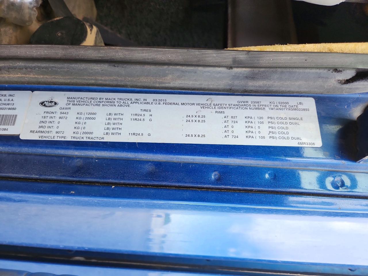 2016 MACK All other VIN 1M1AN07YXGM022852 photo 10