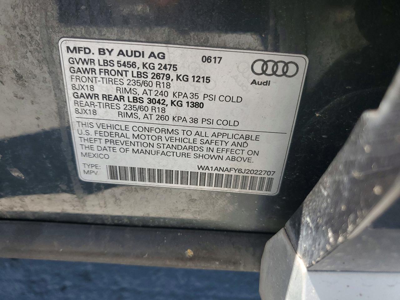 2018 Audi Q5 VIN WA1ANAFY6J2022707 photo 12