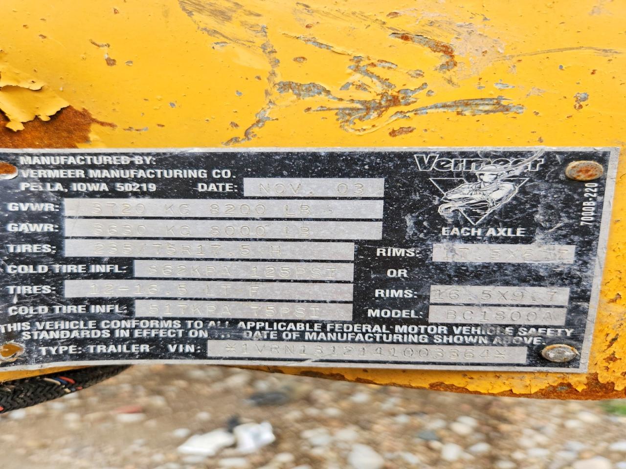 2004 VERMEER All models VIN 1VRN1312141003364 photo 10