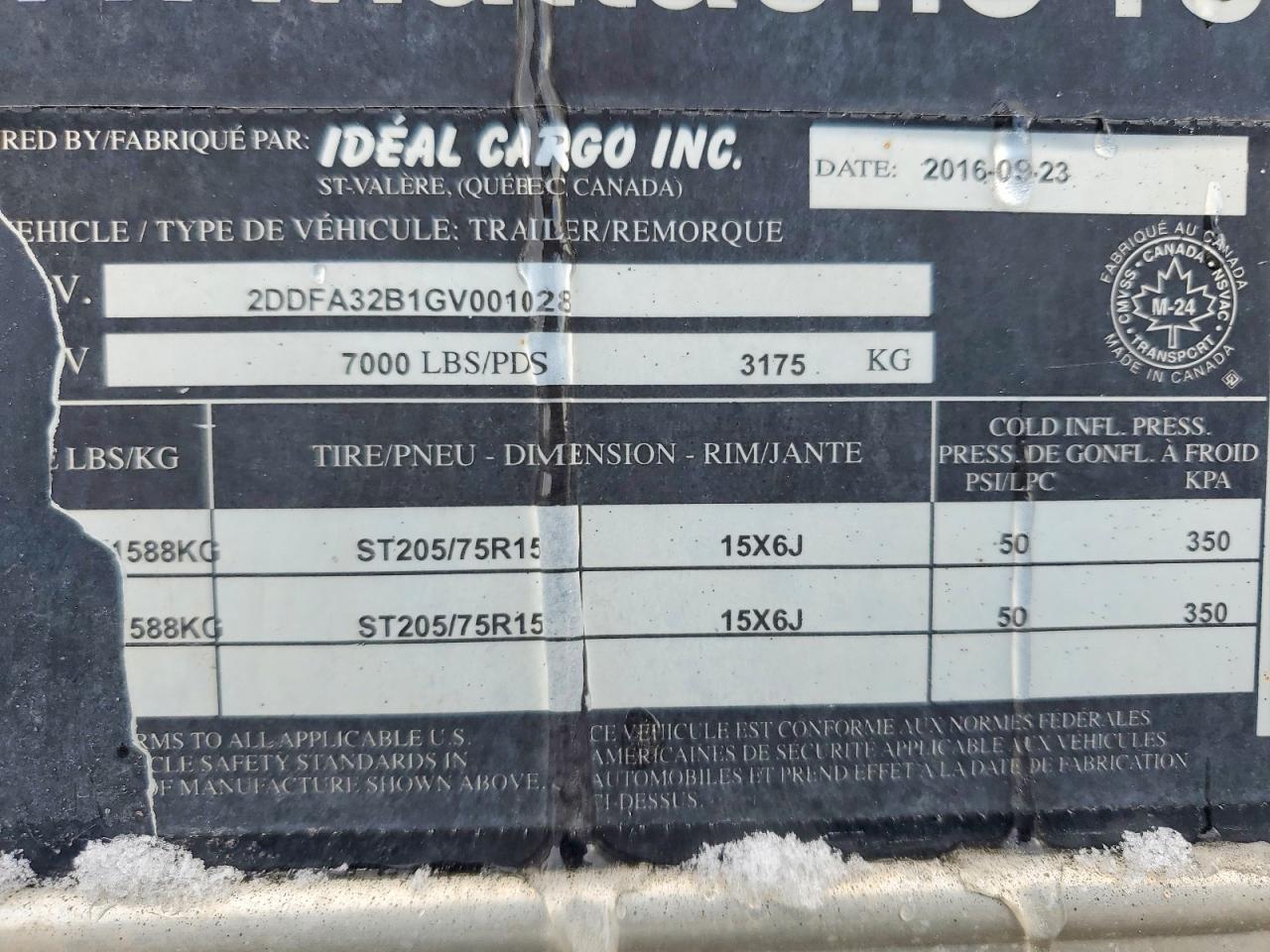 2016 CARGO Cargo idea VIN 2DDFA32B1GV001028 photo 10