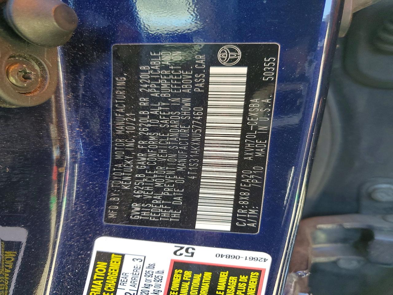 2022 Toyota Camry sola VIN 4T1S31AKXNU577460 photo 12