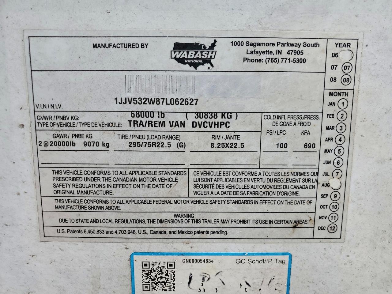 2007 WABASH All models VIN 1JJV532W87L062627 photo 10