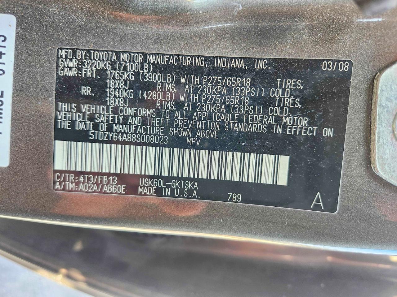 2008 Toyota Sequoia VIN 5TDZY64A88S008023 photo 10
