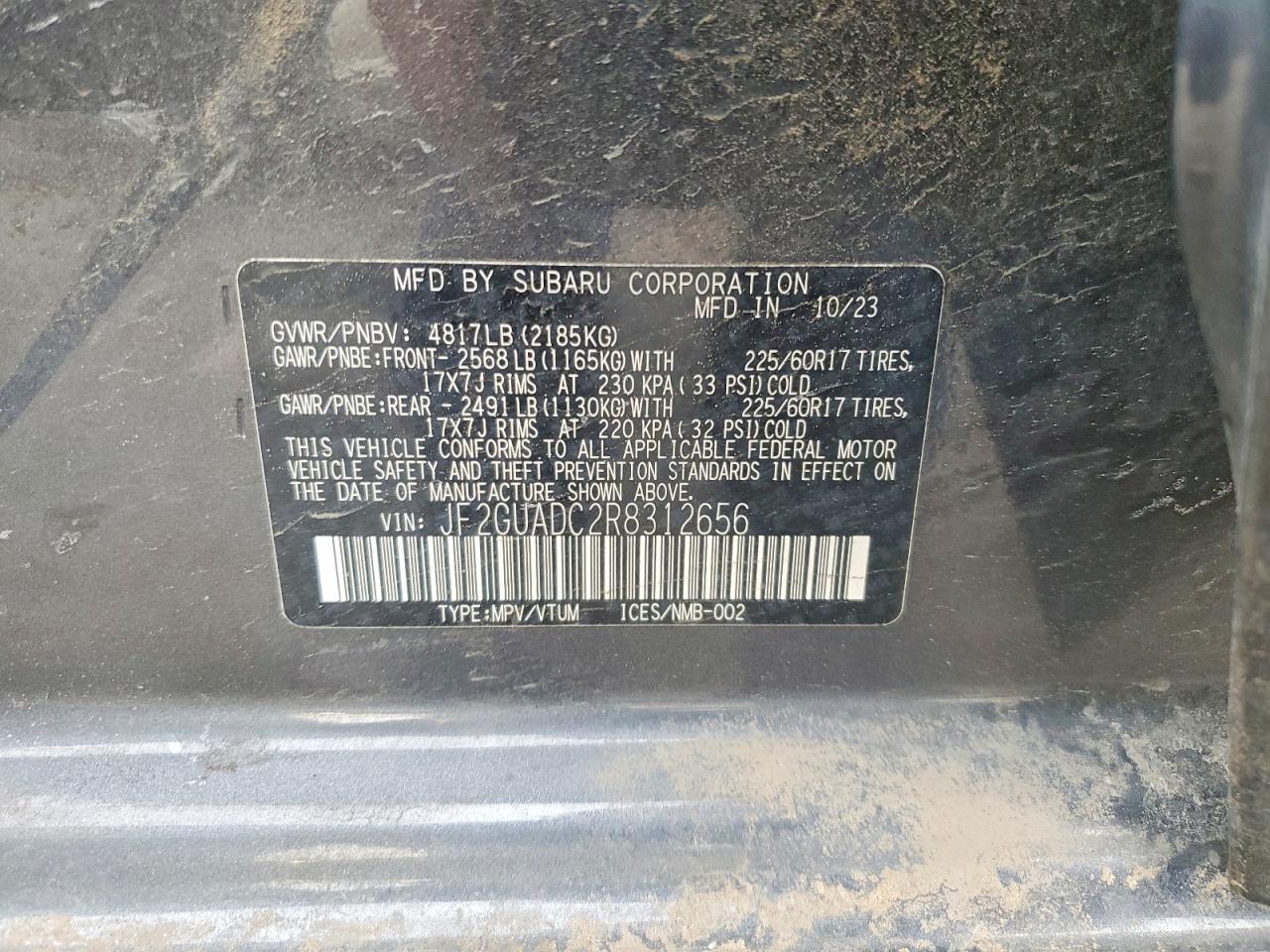 2024 Subaru Crosstrek VIN JF2GUADC2R8312656 photo 12